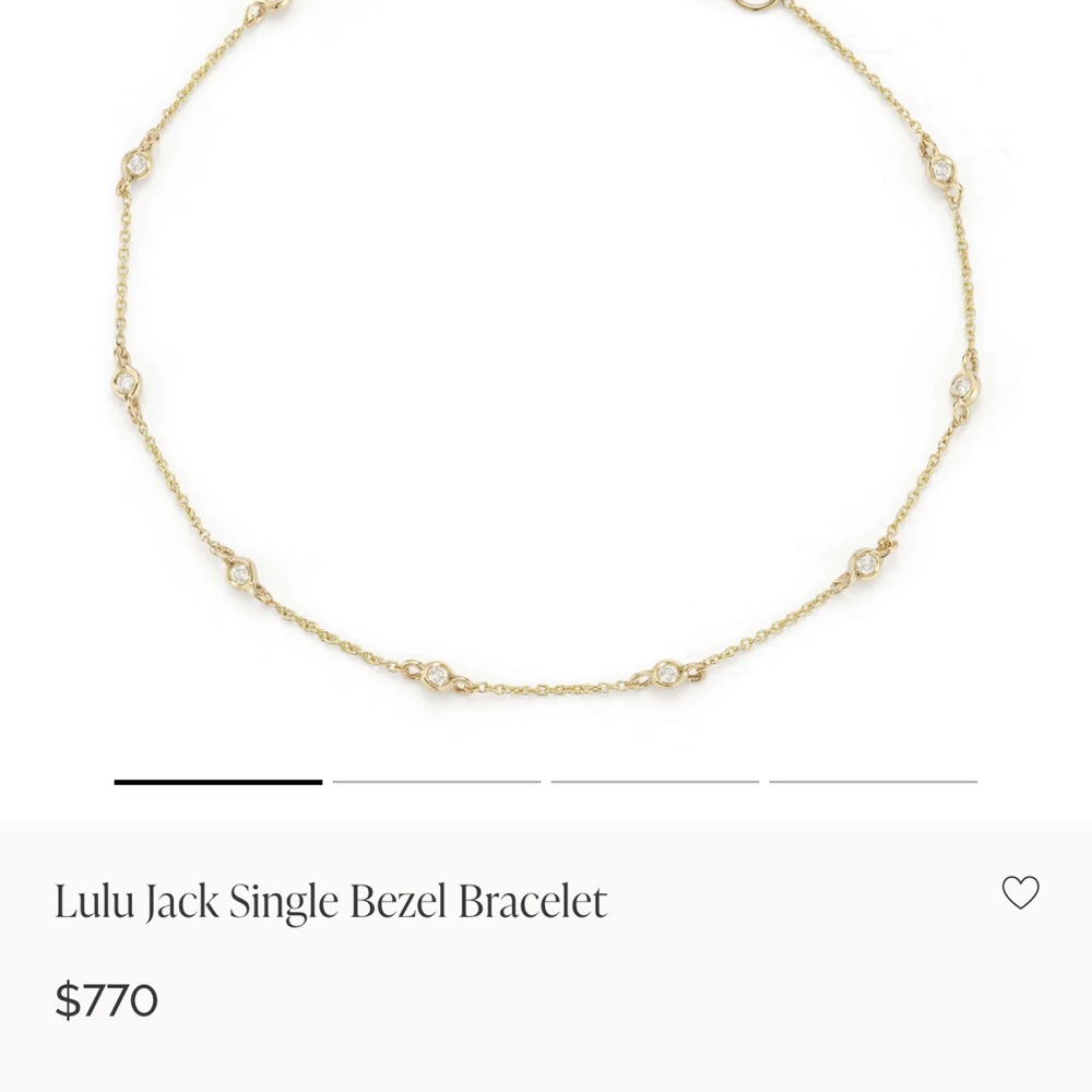 Lulu Jack Gold Single Bezel Bracelet